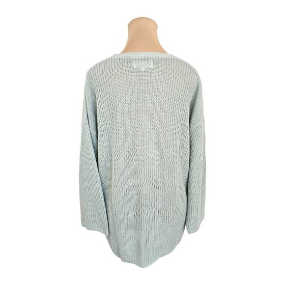 Part Two Etrona Linen Knit Blue Long Sleeve Sweater Sz L - Picture 4 of 8
